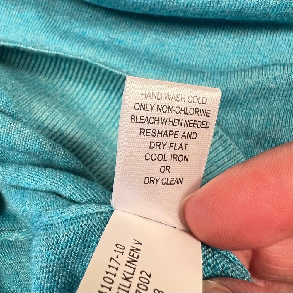 Banana Republic Silk Linen V Neck Lightweight Sweater Turquoise‎ Men's X Large